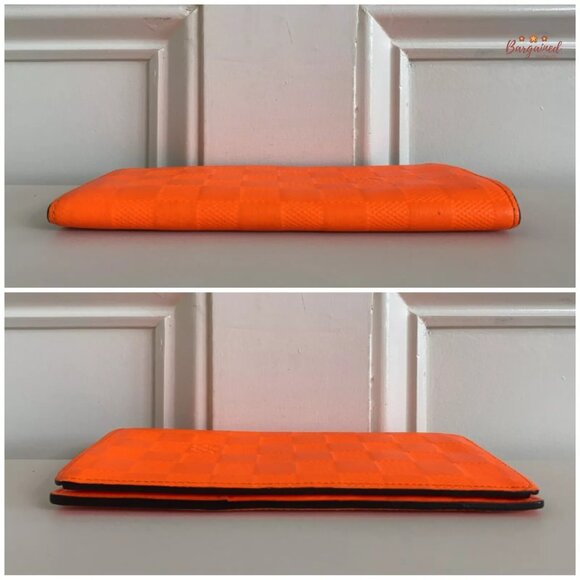 Authentic Louis Vuitton Orange Damier Infini Leather Brazza Bifold Wallet SP4182 - Picture 5 of 13